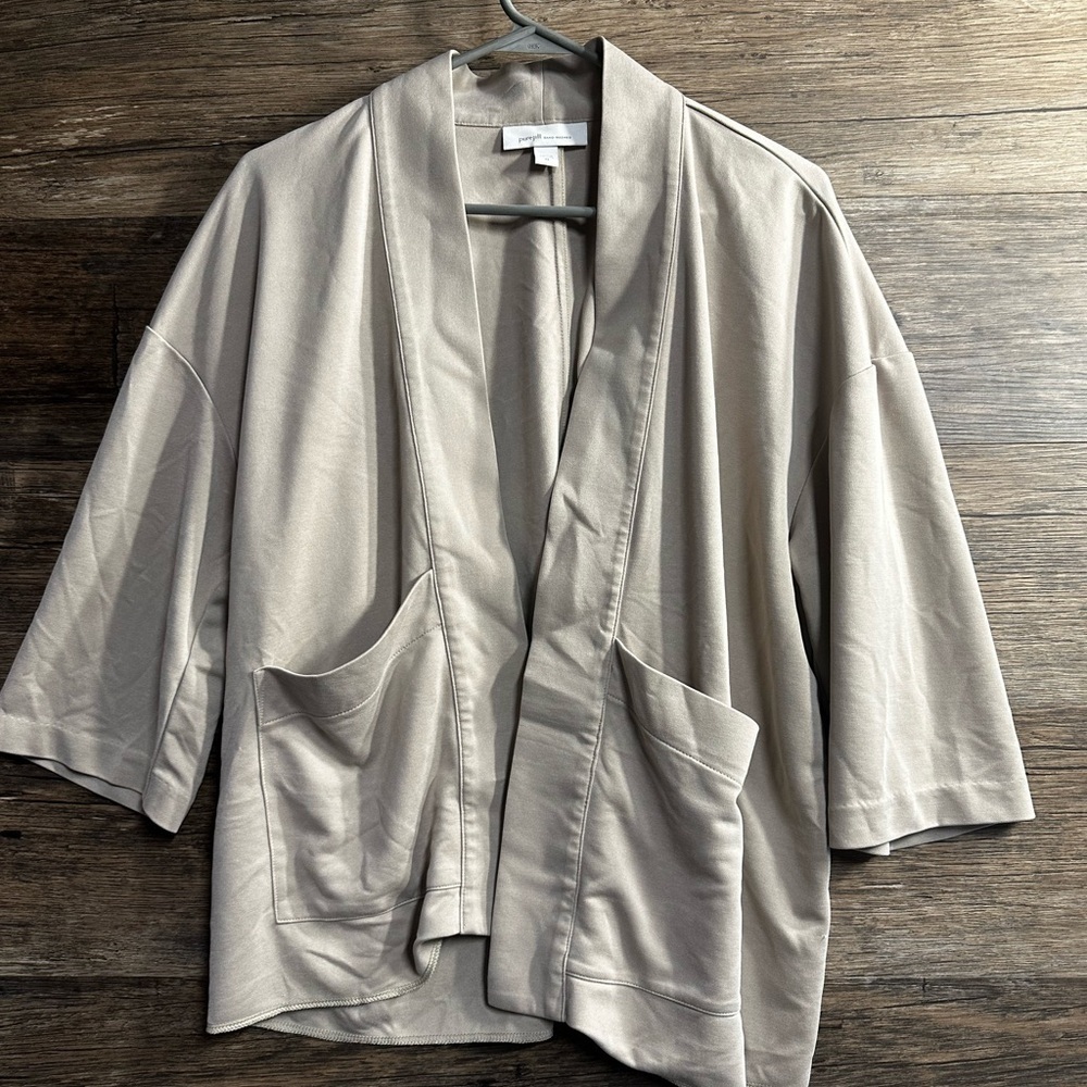 J. Jill Beige Sandwashed Kimono Sleeve Blouse
